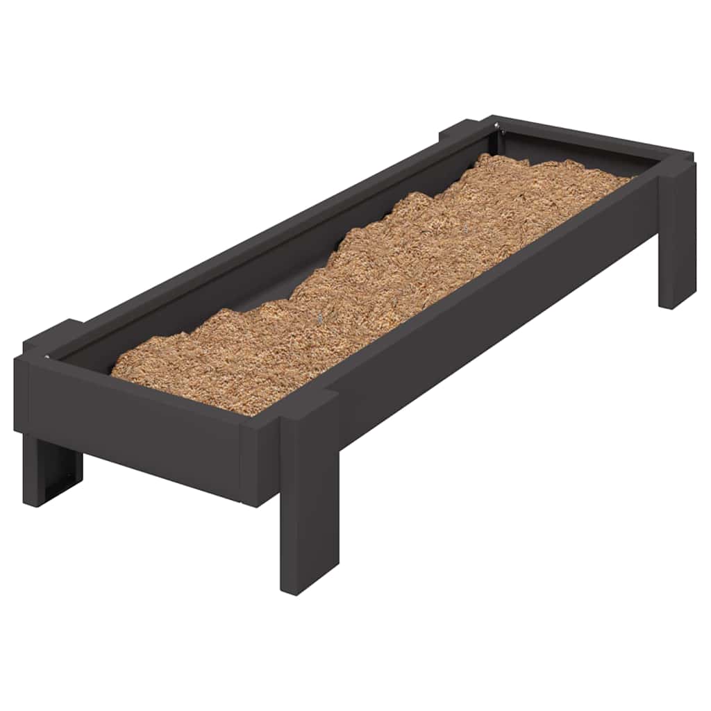 Canalón de alimentación para pollos Negro 80 x 28 x 13.5 cm