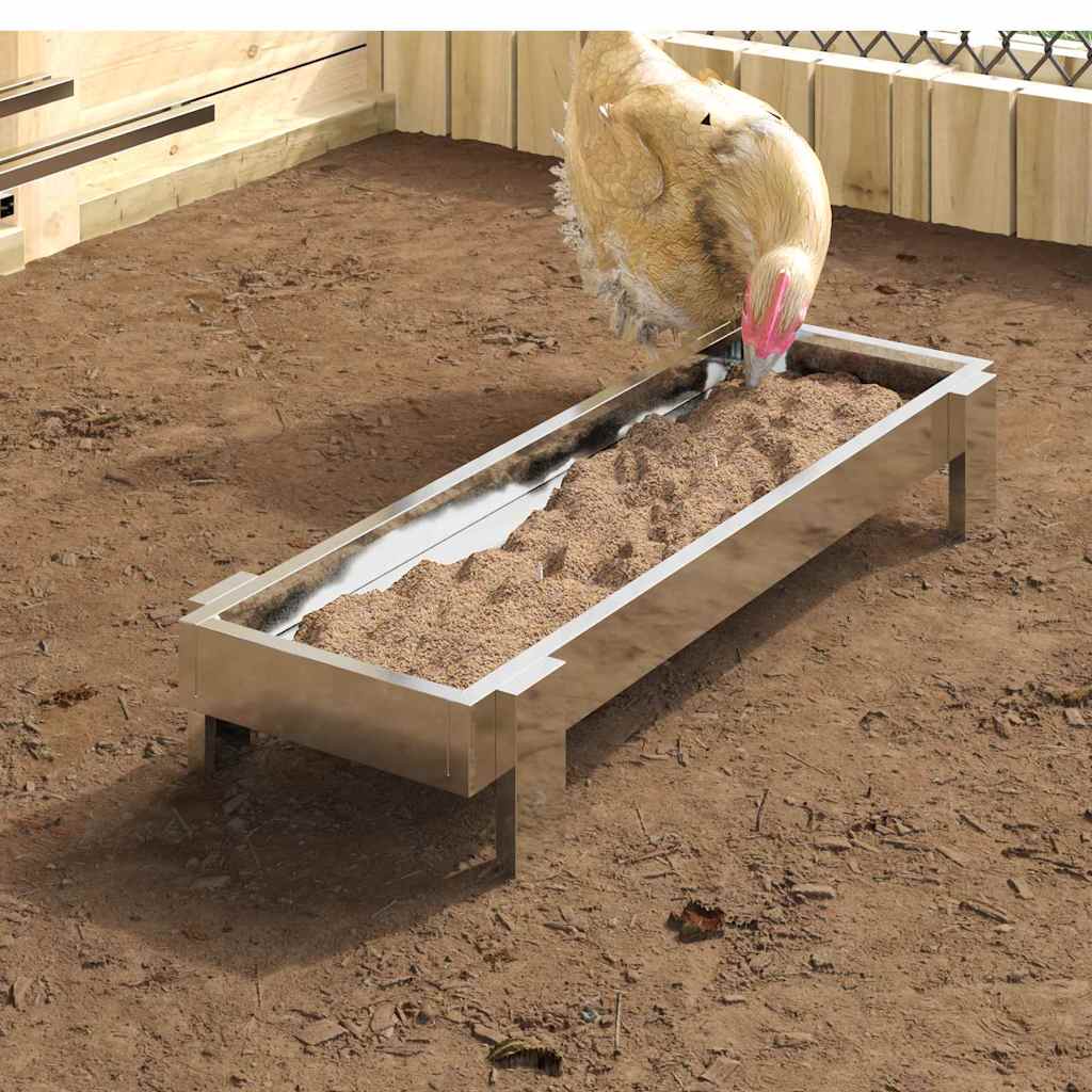 Calha de Alimentação para Frangos Preta 80 x 28 x 13.5 cm