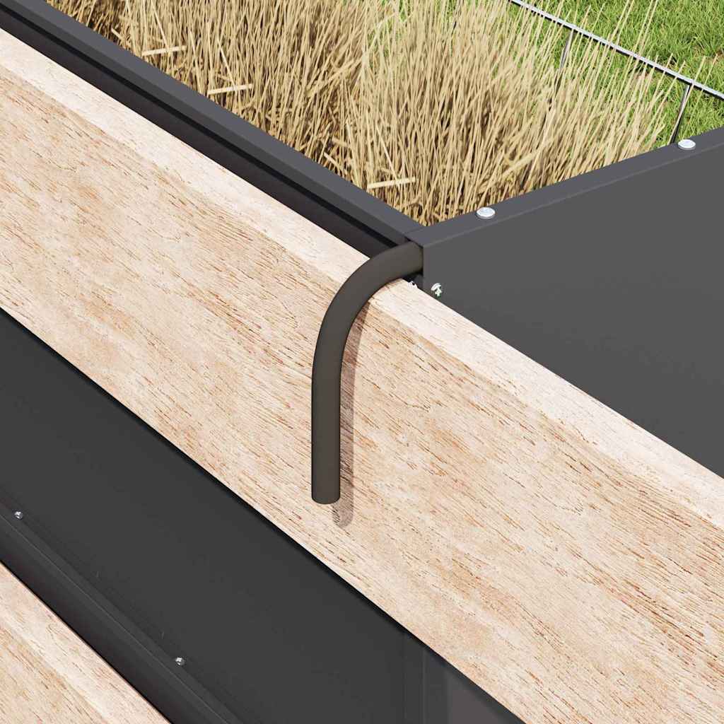 Comedero de heno Negro 71 x 33 x 70 cm Acero Laminado en Frío