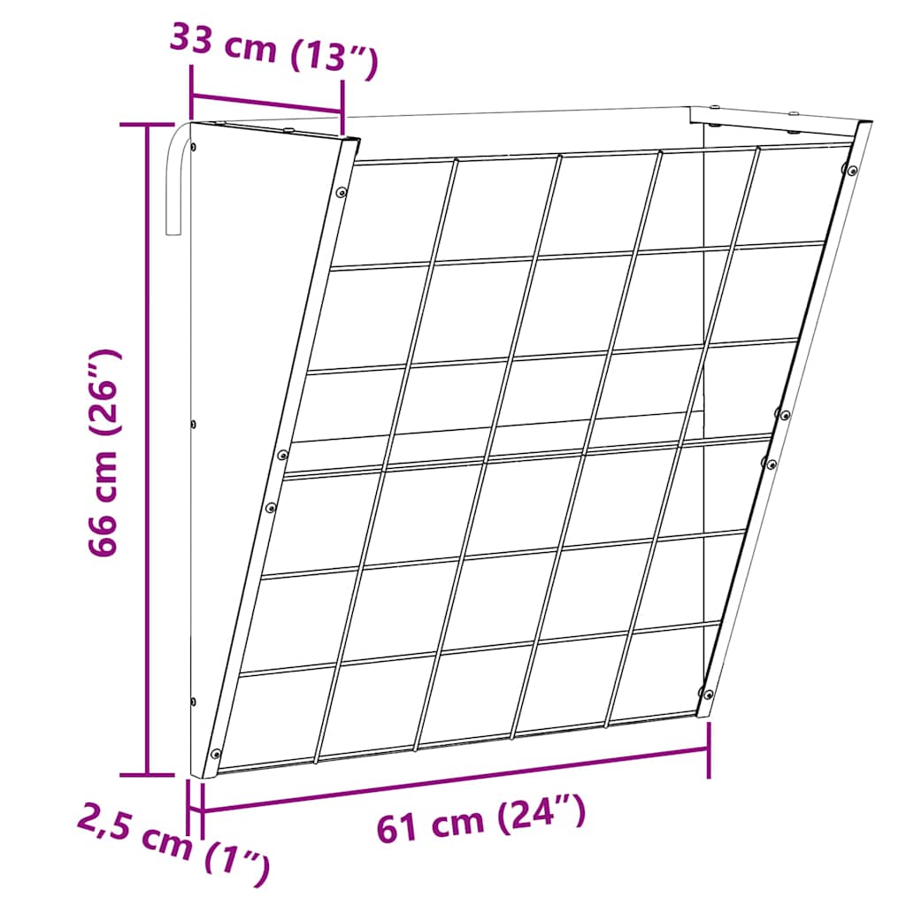 Comedero para Heno Colgante Negro 61 x 33 x 66 cm