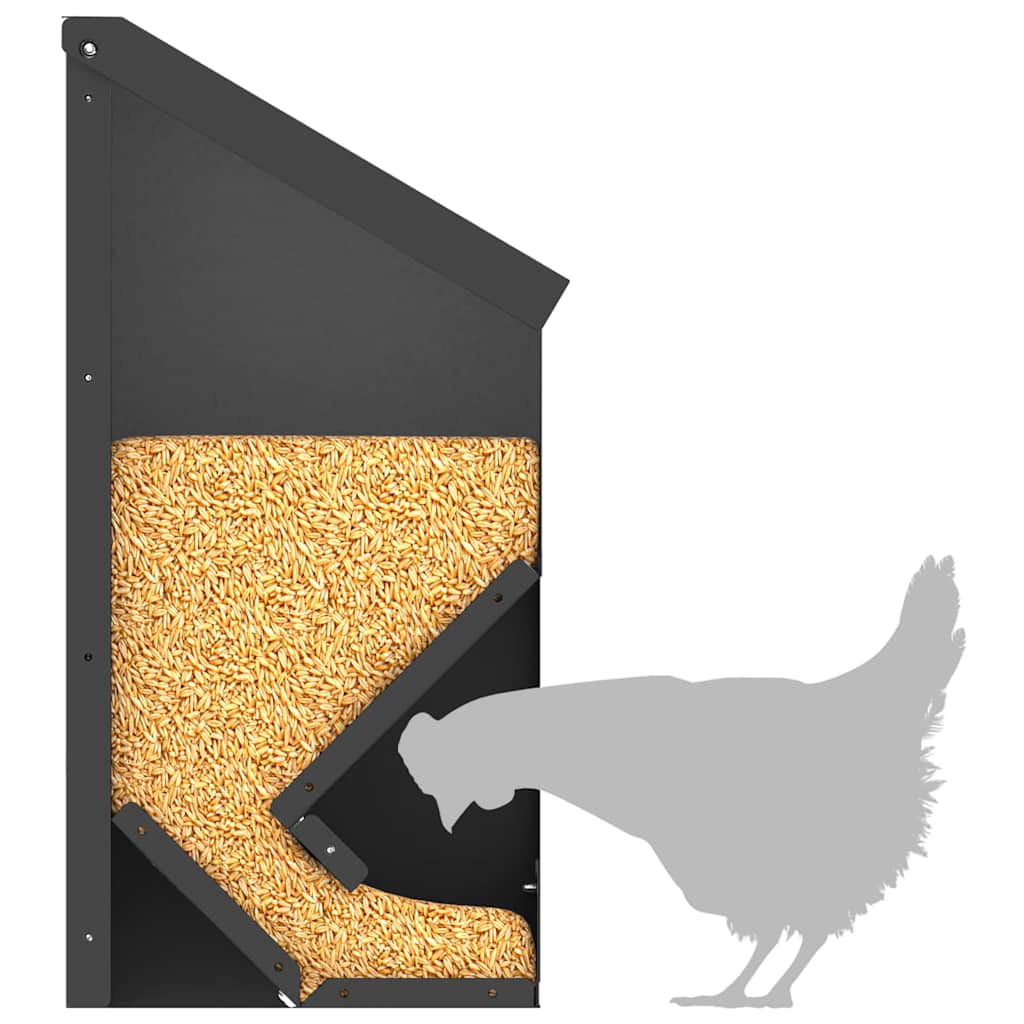 Comedero para pollos Negro 21 x 16 x 33 cm
