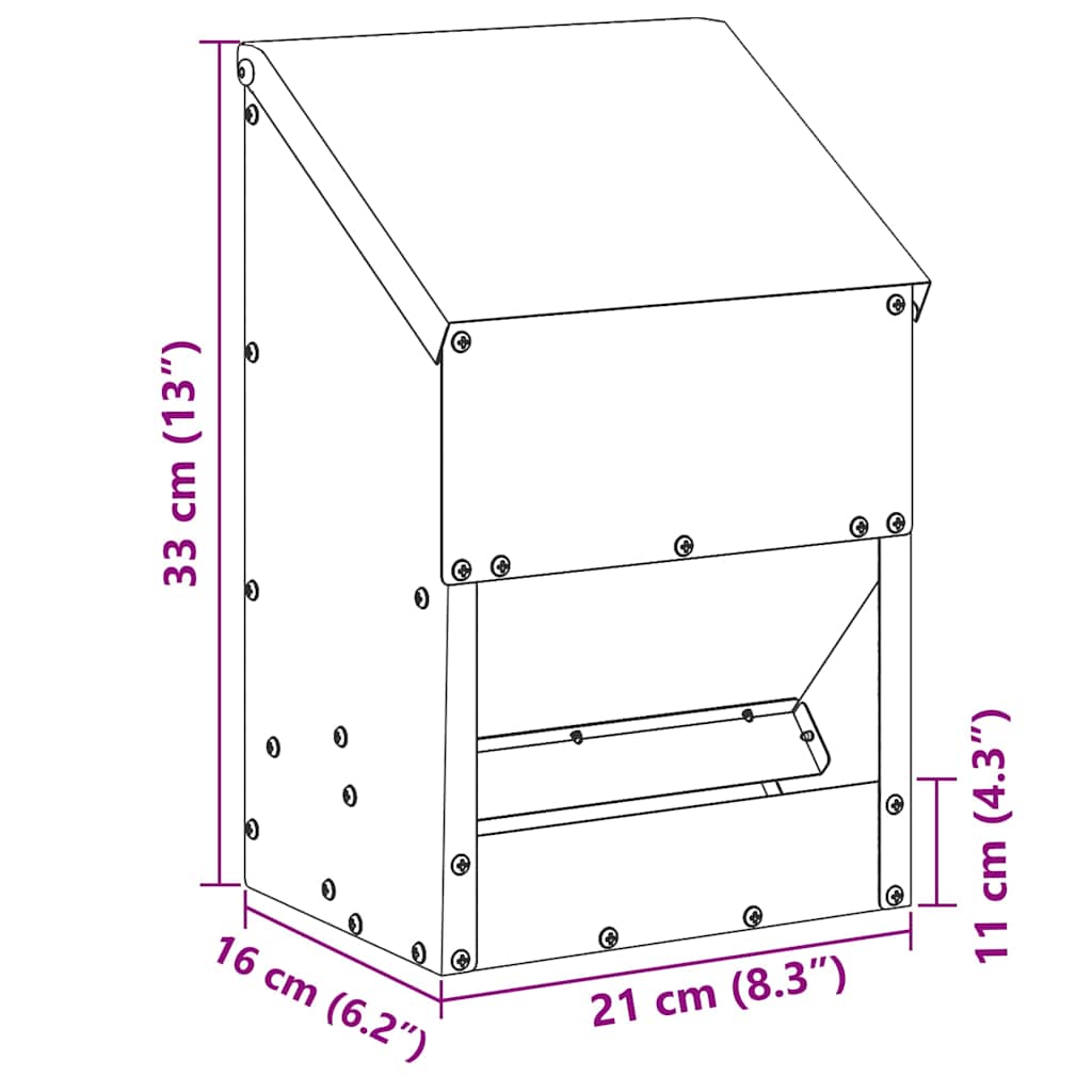 Comedero para pollos Negro 21 x 16 x 33 cm