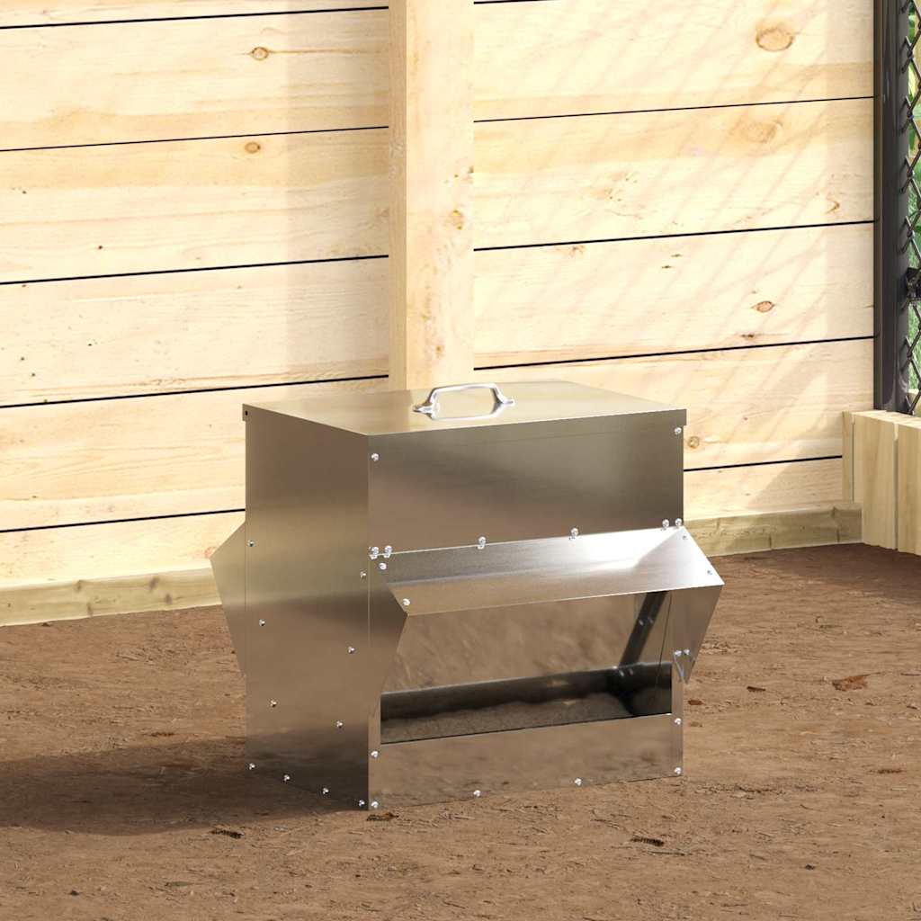 Comedero para pollos Plateado 40,5 x 45 x 41 cm