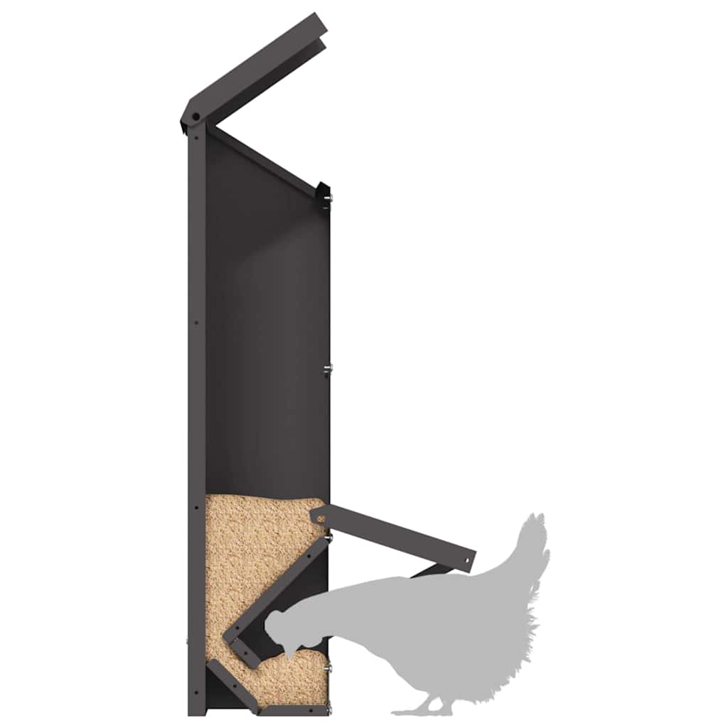 Comedero para pollos Negro 13 x 12 x 51 cm