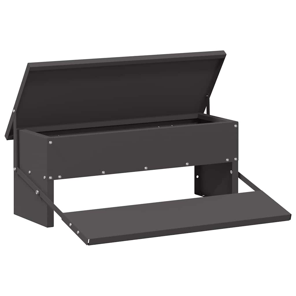 Comedero de Pedal para Pollos Negro 48,5 x 39,5 x 19 cm