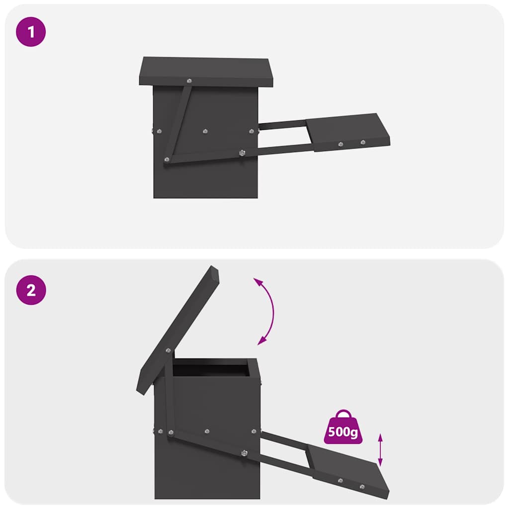 Comedero de Pedal para Pollos Negro 48,5 x 39,5 x 19 cm