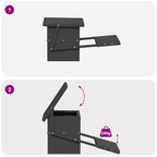 Comedero de Pedal para Pollos Negro 48,5 x 39,5 x 19 cm