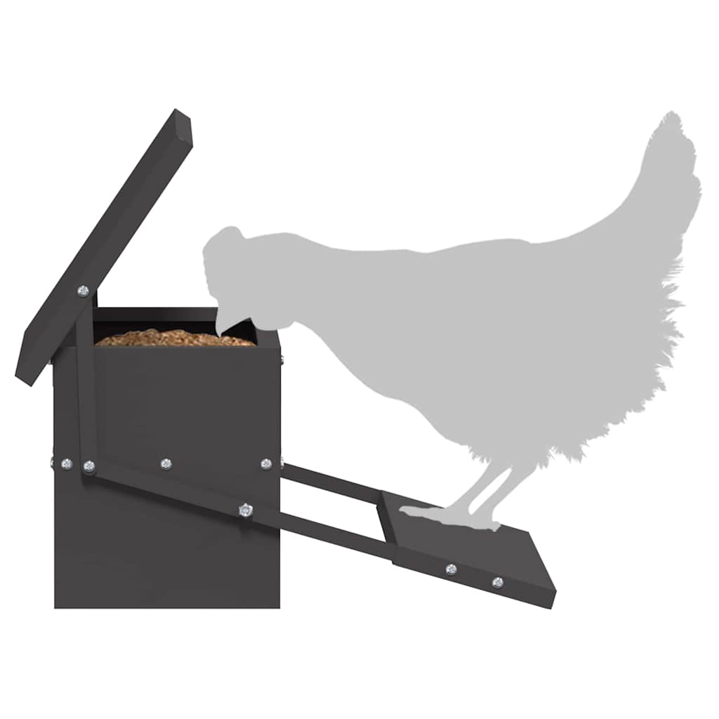 Comedero de Pedal para Pollos Negro 48,5 x 39,5 x 19 cm