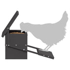 Comedero de Pedal para Pollos Negro 48,5 x 39,5 x 19 cm
