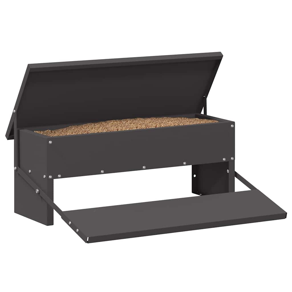 Comedero de Pedal para Pollos Negro 48,5 x 39,5 x 19 cm