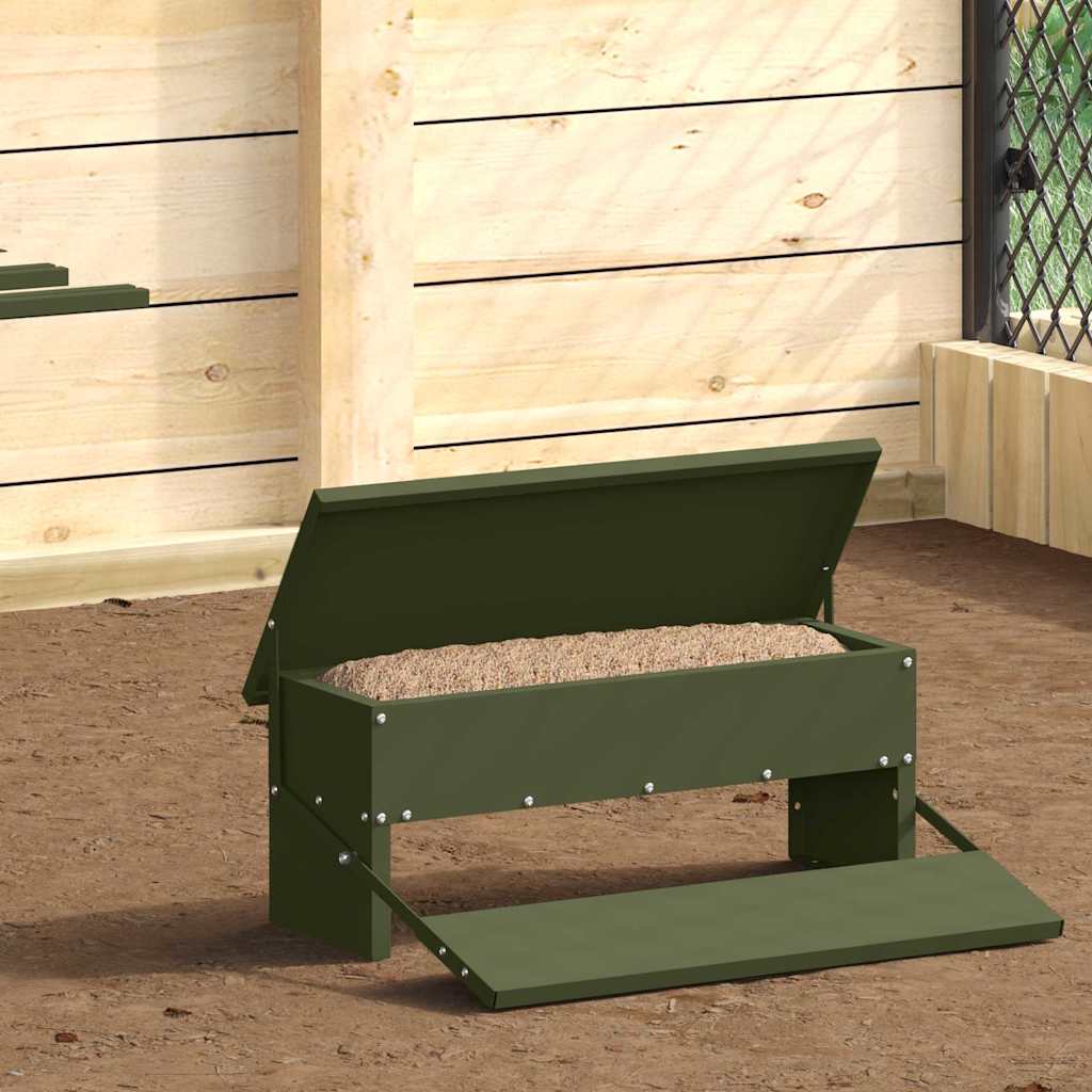 Alimentador de Pedal para Galinhas Preto 48,5 x 39,5 x 19 cm