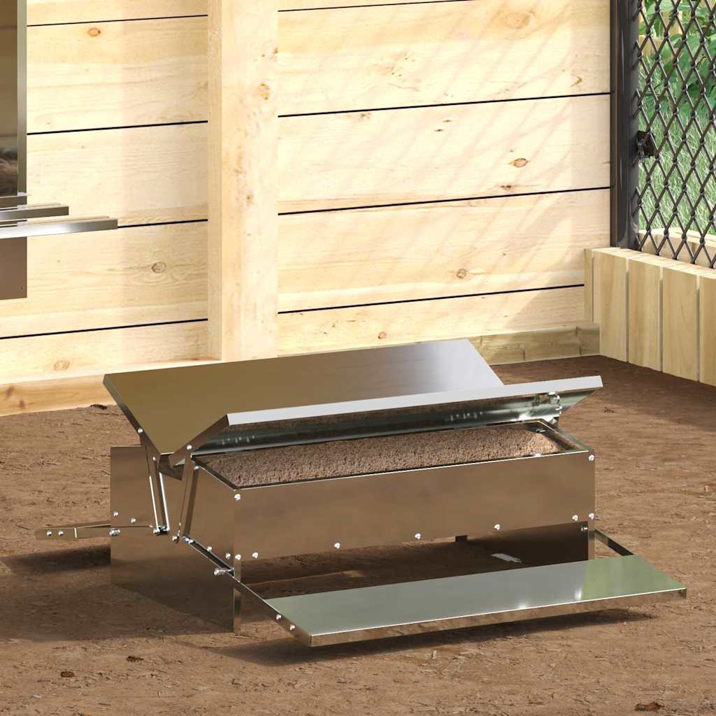 Alimentador de Pedal para Galinhas Preto 48,5 x 39,5 x 19 cm