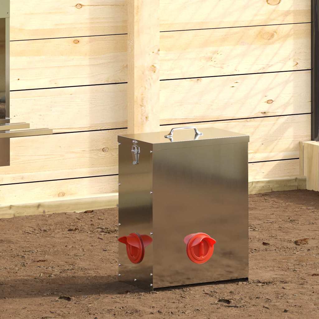 Comedero para pollos Plateado 32,5 x 20,5 x 43 cm