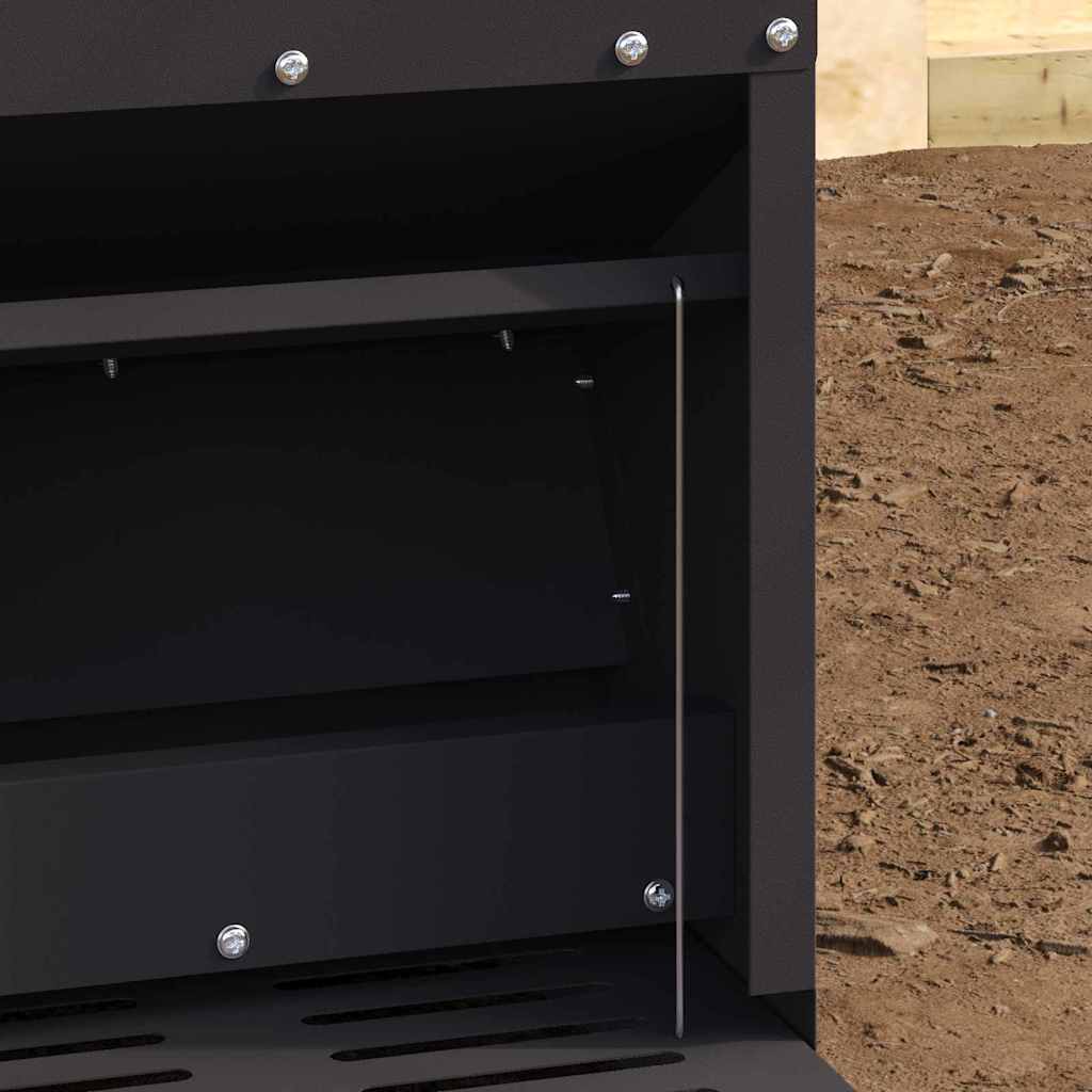 Comedero de Pedal para Pollos Negro 25 x 42 x 40 cm