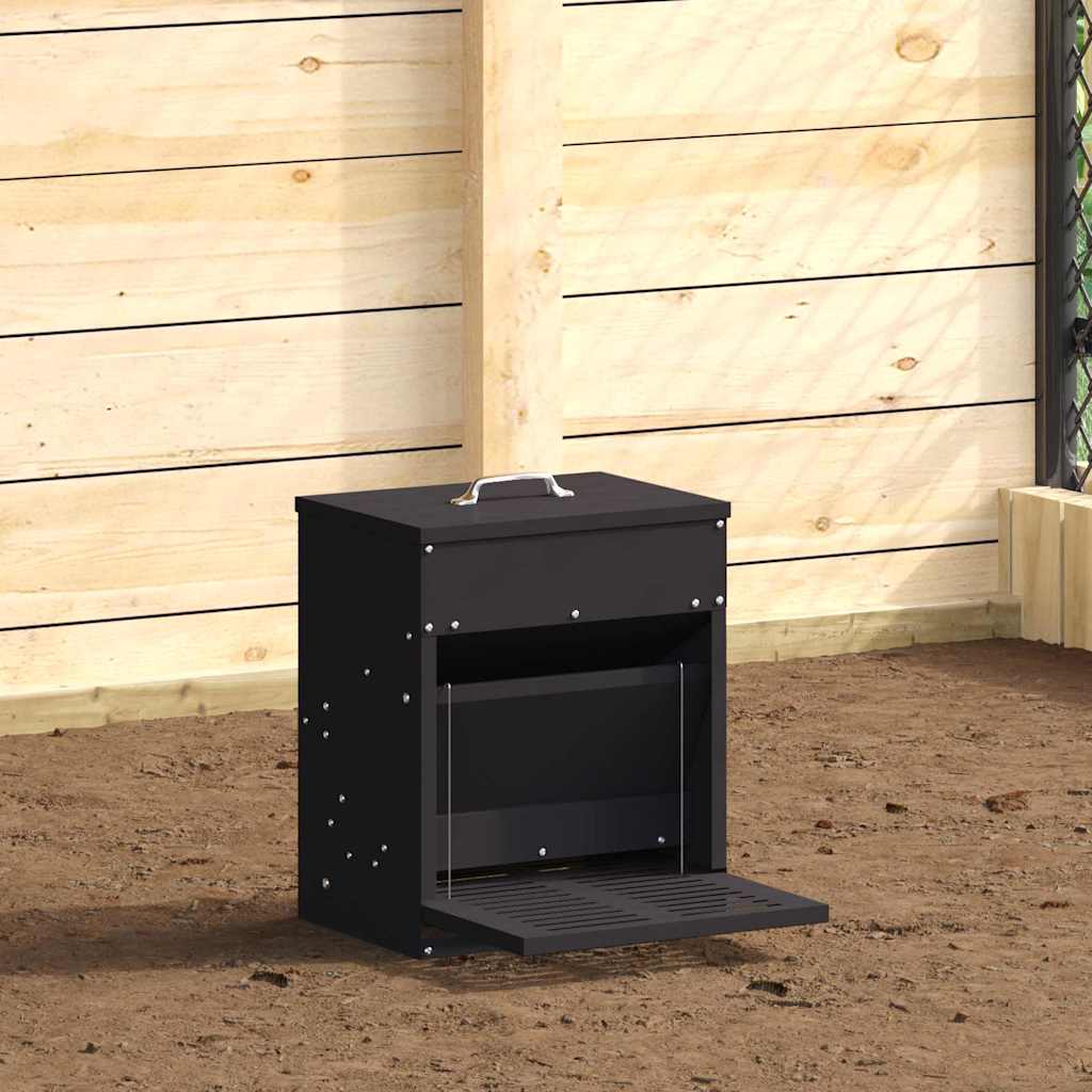 Comedero de Pedal para Pollos Negro 25 x 42 x 40 cm