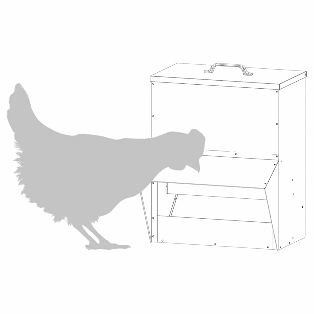 Comedero para pollos Negro 20 x 25 x 35 cm