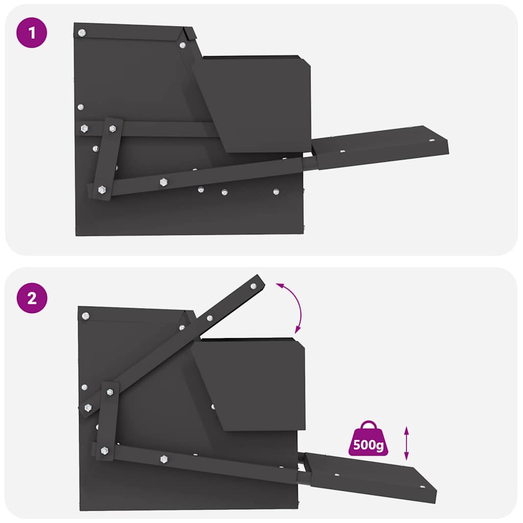 Comedero de Pedal para Pollos Negro 50 x 40 x 29 cm