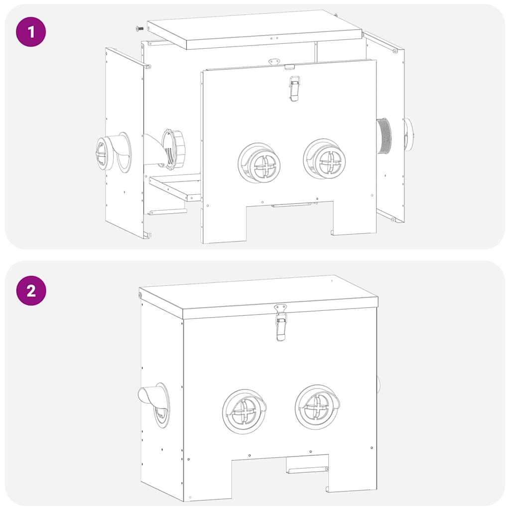 Comedero para pollos 2 pcs Negro 40,5 x 25 x 38 cm