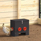 Comedero para pollos 2 pcs Negro 40,5 x 25 x 38 cm