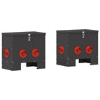 Comedero para pollos 2 pcs Negro 40,5 x 25 x 38 cm