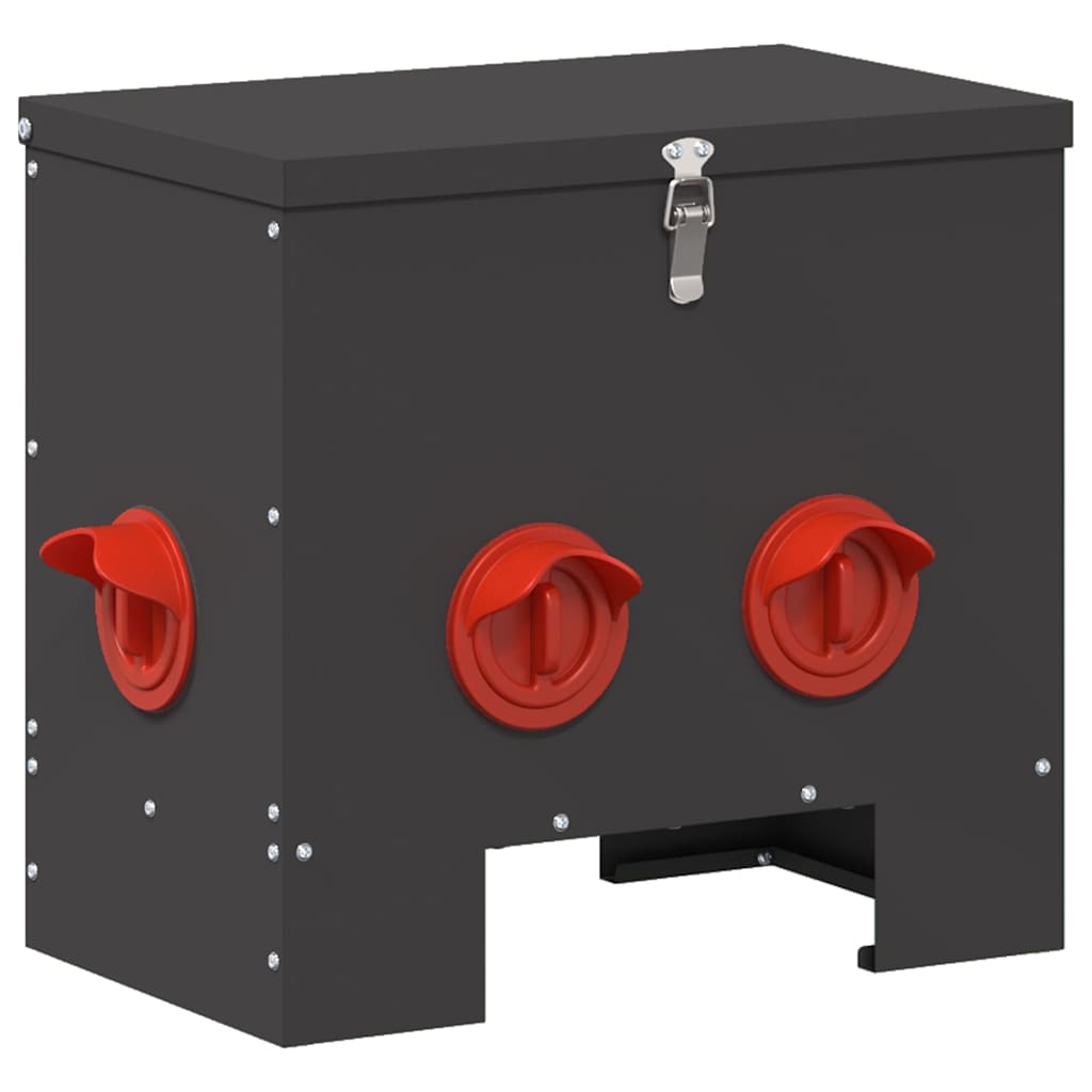 Comedero para pollos 2 pcs Negro 40,5 x 25 x 38 cm