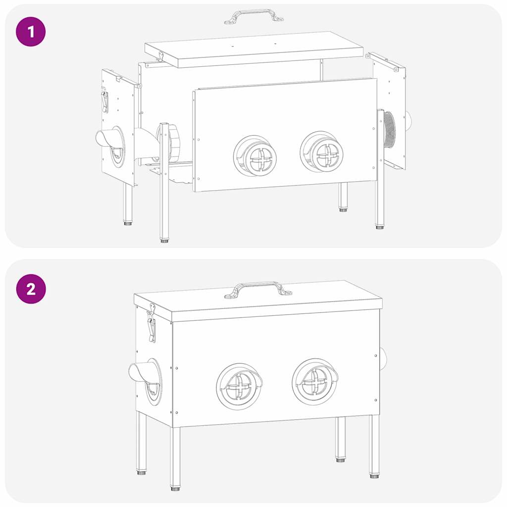 Comedero para pollos 2 pcs Negro 41,5 x 20,5 x 33 cm