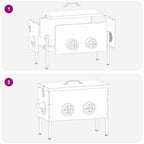 Comedero para pollos 2 pcs Negro 41,5 x 20,5 x 33 cm