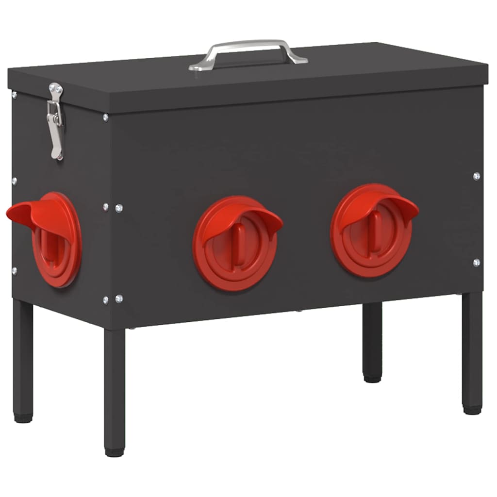 Comedero para pollos 2 pcs Negro 41,5 x 20,5 x 33 cm