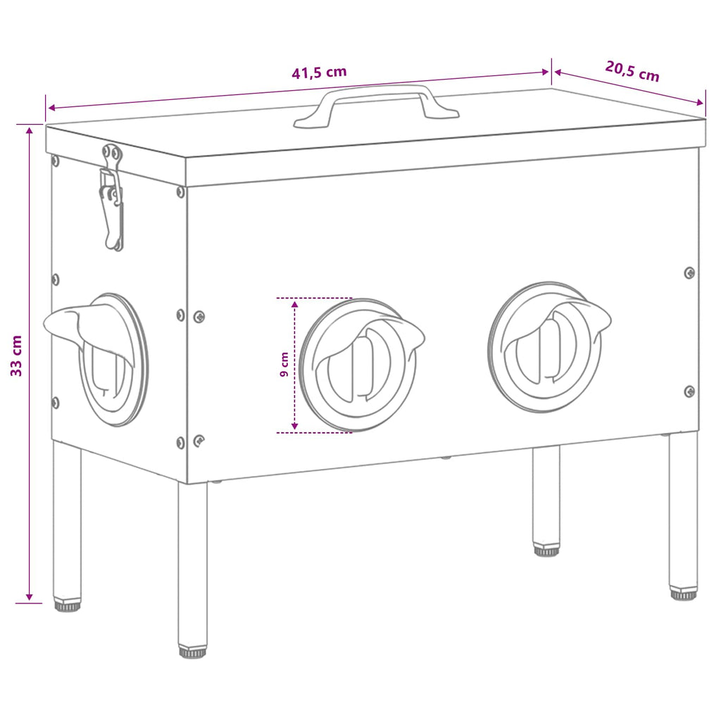 Comedero para pollos 2 pcs Negro 41,5 x 20,5 x 33 cm