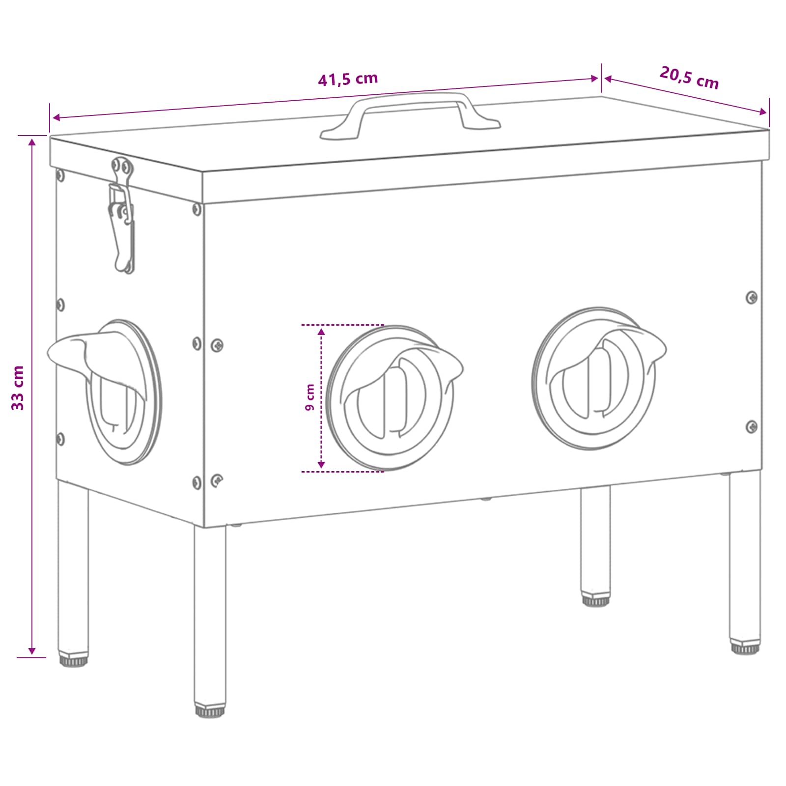Comedero para pollos 2 pcs Negro 41,5 x 20,5 x 33 cm