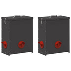 Comedero para pollos 2 pcs Negro 32,5 x 20,5 x 43 cm