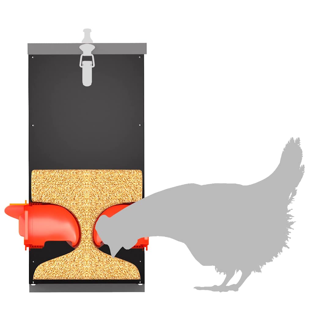 Comedero para pollos 2 pcs Negro 32,5 x 20,5 x 43 cm