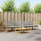Conjunto de sofás de exterior 5 pcs Blanco y Gris Claro