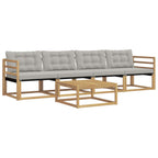 Conjunto de sofás de exterior 5 pcs Blanco y Gris Claro