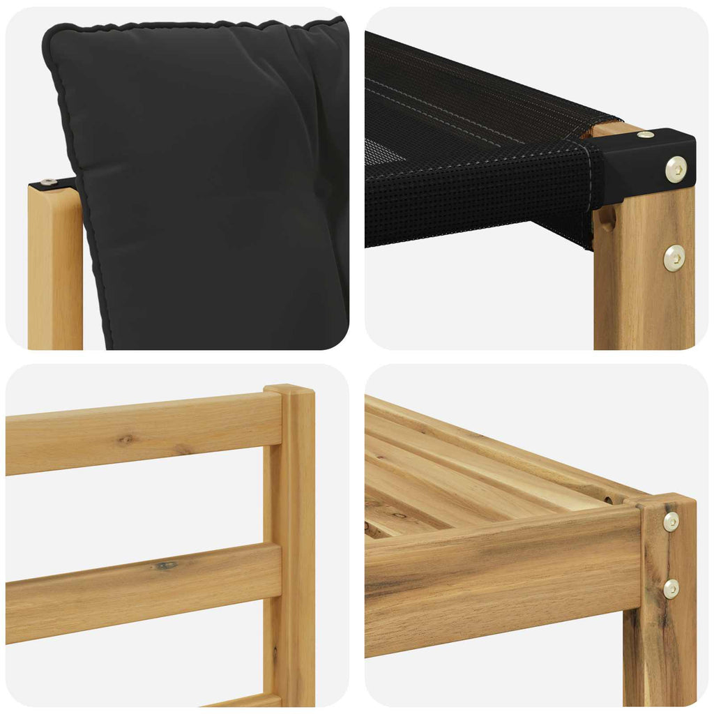 Conjunto de sofás de exterior 5 pcs Blanco y Negro