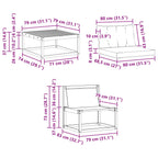 Conjunto de sofás de exterior 5 pcs Blanco y Negro