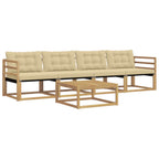 Conjunto de sofás de exterior 5 pcs y Beige 79 x 79 x 37 cm
