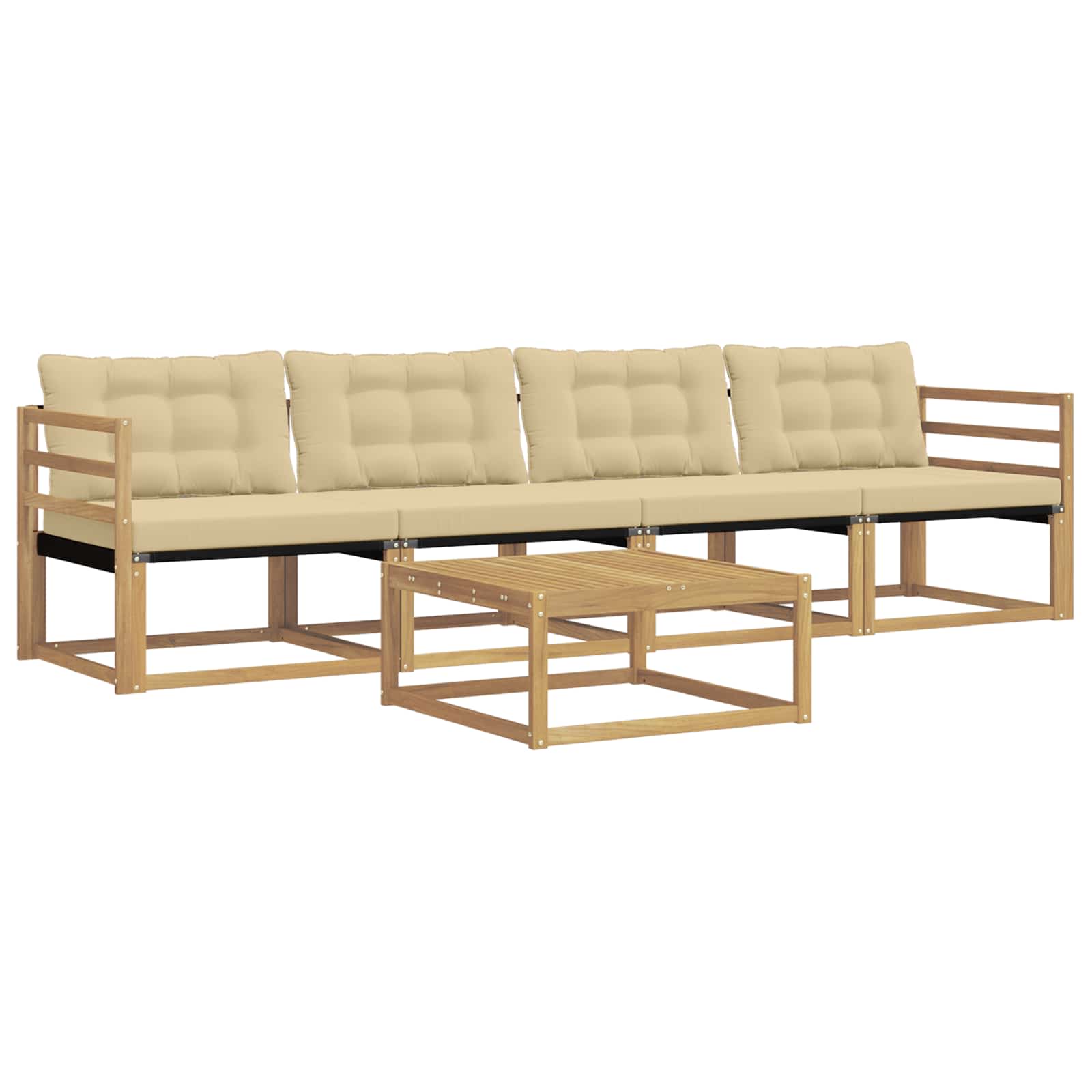 Conjunto de sofás de exterior 5 pcs y Beige 79 x 79 x 37 cm
