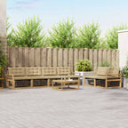 Conjunto de sofás de exterior 7 pcs Natural y Gris Claro