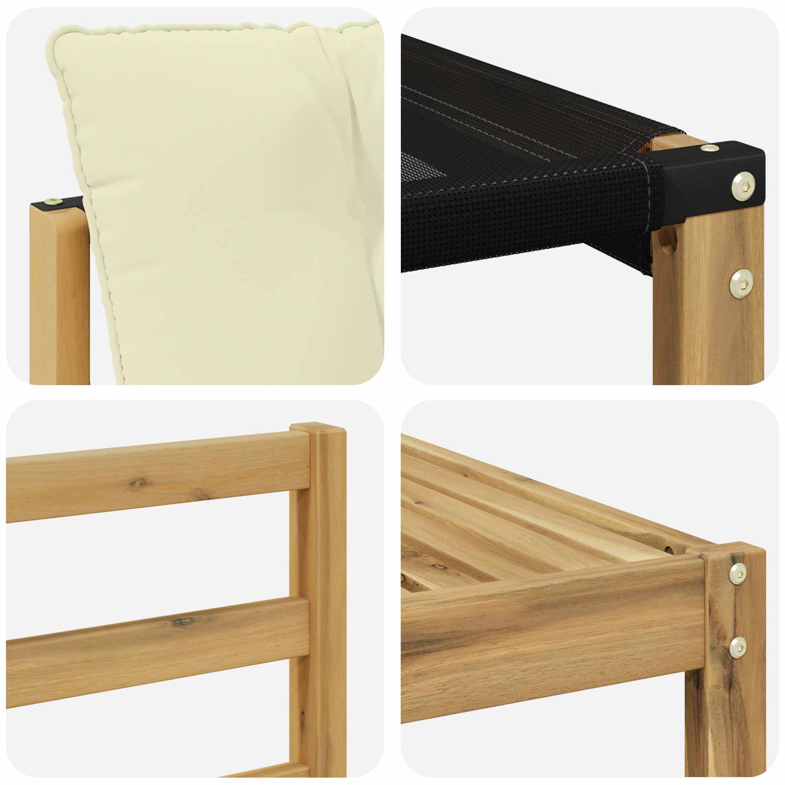 Conjunto de sofás de exterior 7 pcs Blanco y Crema