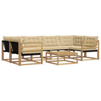 Conjunto de sofás de exterior 7 pcs y Beige 79 x 79 x 37 cm
