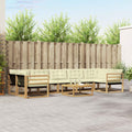Conjunto de sofás de exterior 8 pcs Blanco y Crema