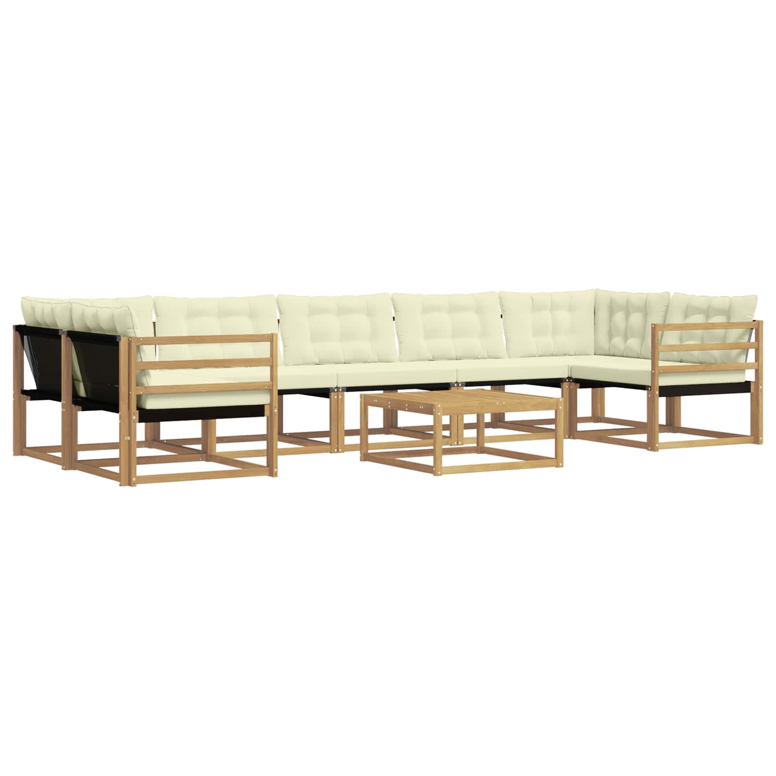 Conjunto de sofás de exterior 8 pcs Blanco y Crema