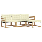 Conjunto de sofás de exterior con cojín 4 pcs Blanco y Crema