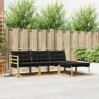 Conjunto de sofás de exterior con cojín 4 pcs Blanco y Negro