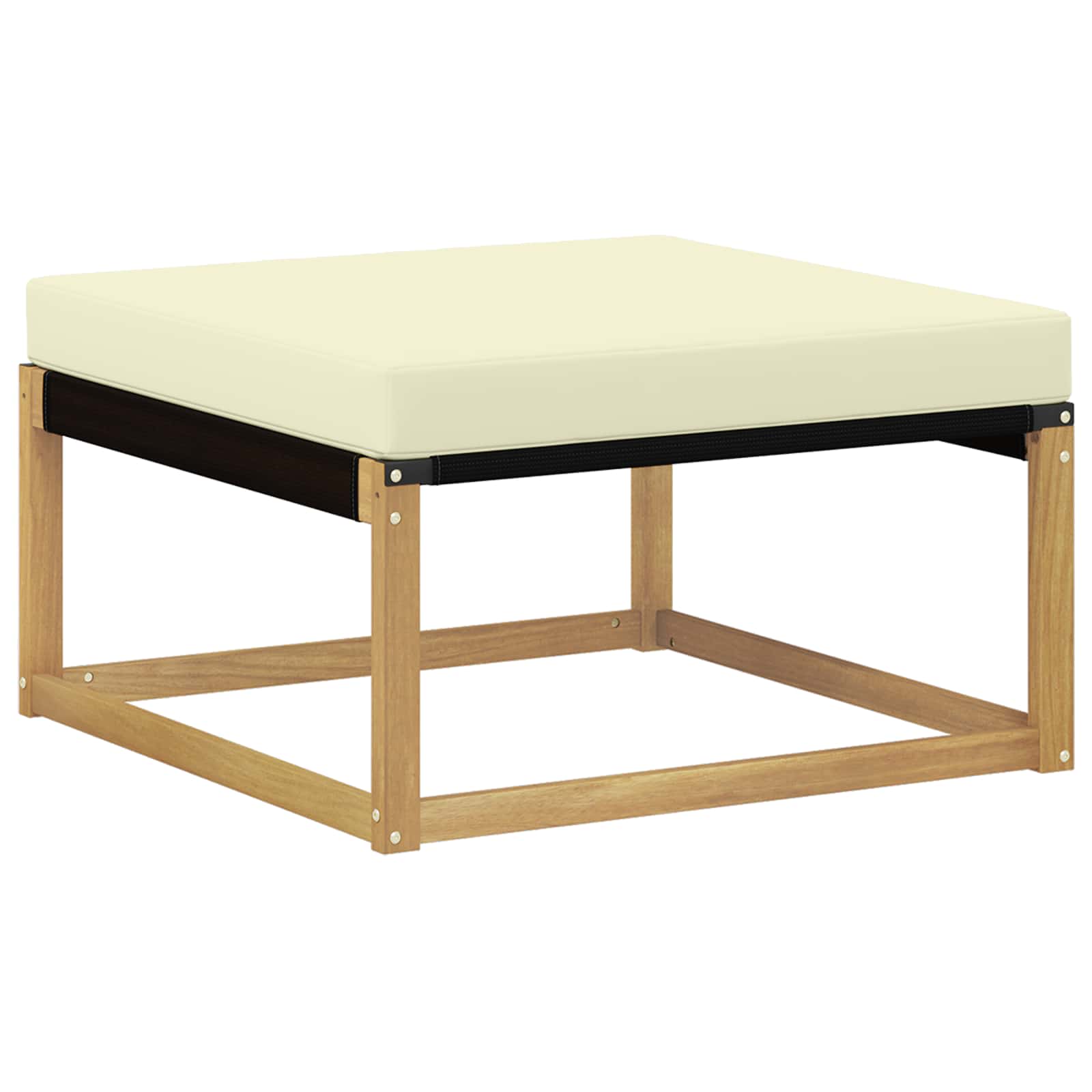 Conjunto de sofás de exterior con cojín 5 pcs Blanco y Crema