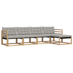 Conjunto de sofás de exterior 5 pcs Blanco y Gris Claro