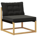 Conjunto de sofás de exterior con cojín 5 pcs Blanco y Negro