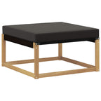 Conjunto de sofás de exterior con cojín 5 pcs Blanco y Negro