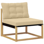 Conjunto de sofás de exterior con cojín 5 pcs y Beige